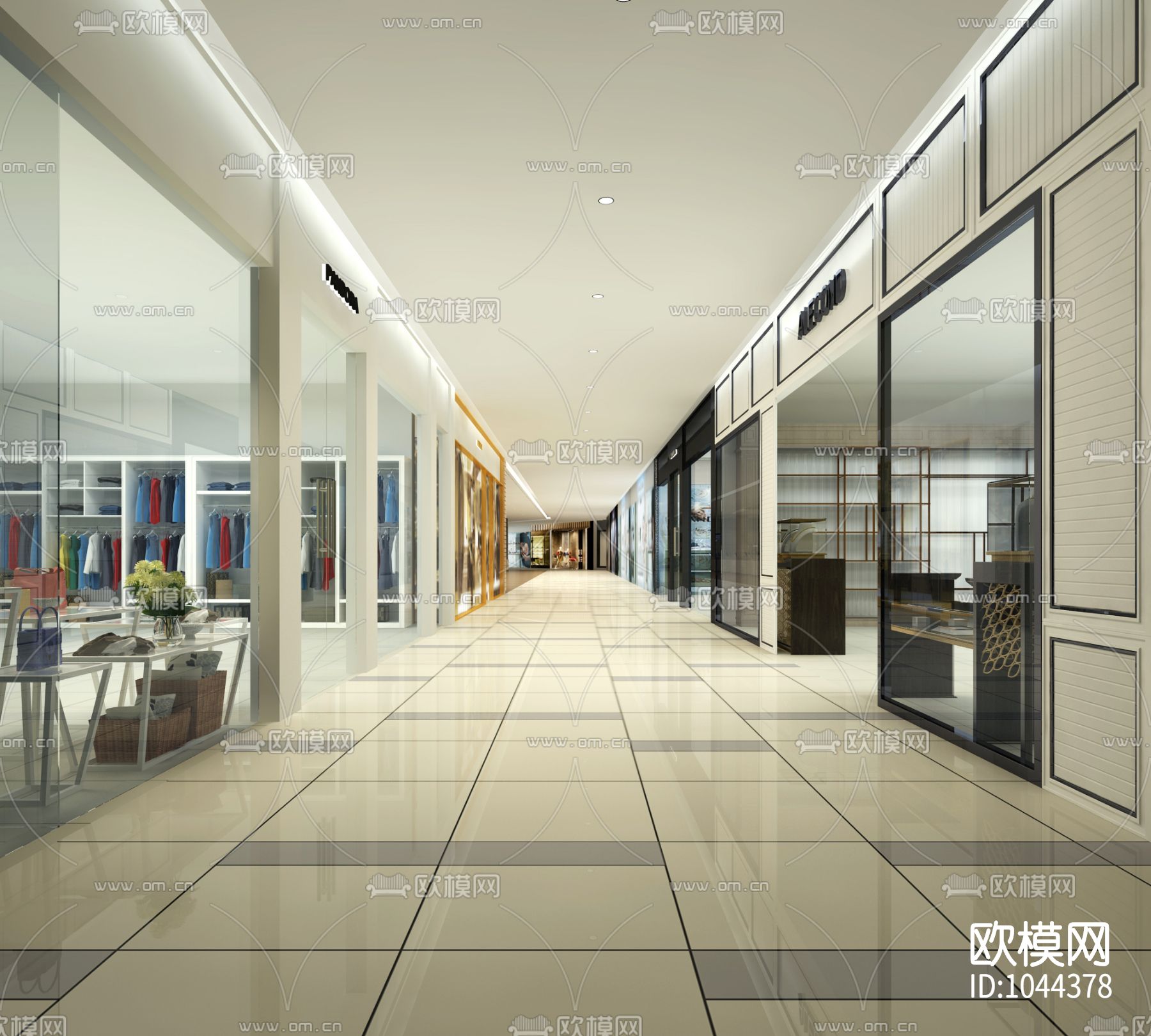 华生购物中心超市区CAD修施工图+效果图