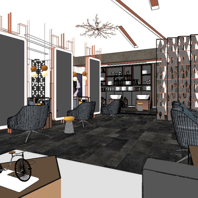  现代理发店su模型 