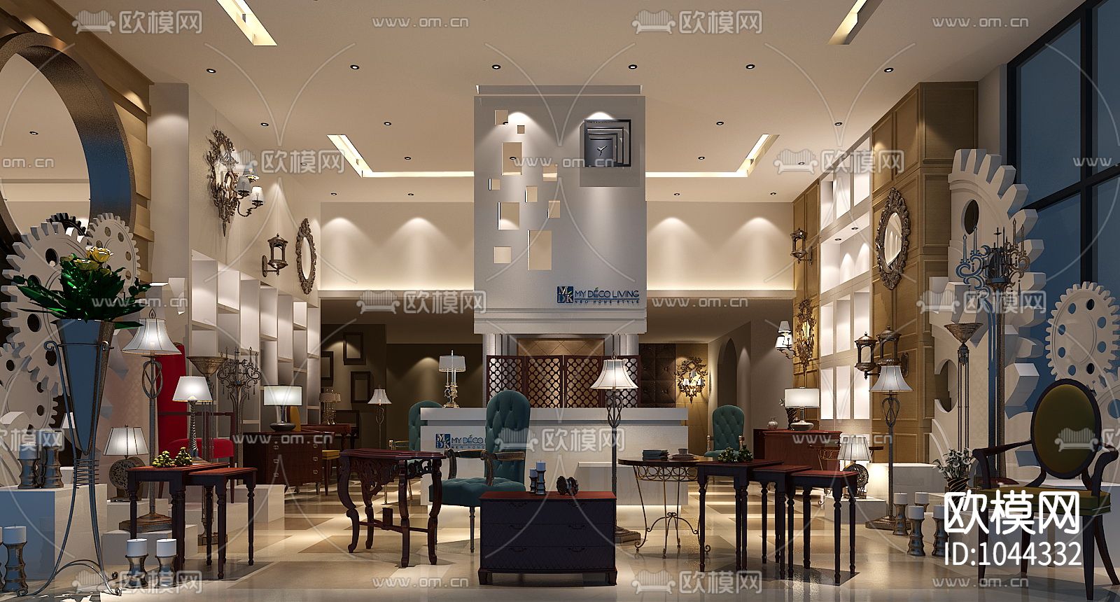 美迪克装饰品展厅室内施工图下载（渲染图1）