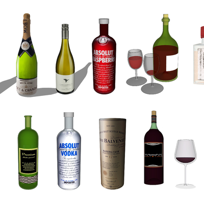  现代啤酒饮料su模型 