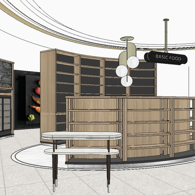  现代百货超市su模型 