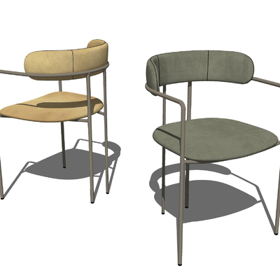 现代布艺单椅su模型