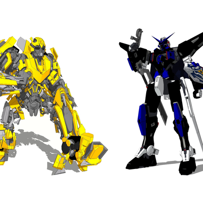  现代变形金刚儿童玩具su模型 