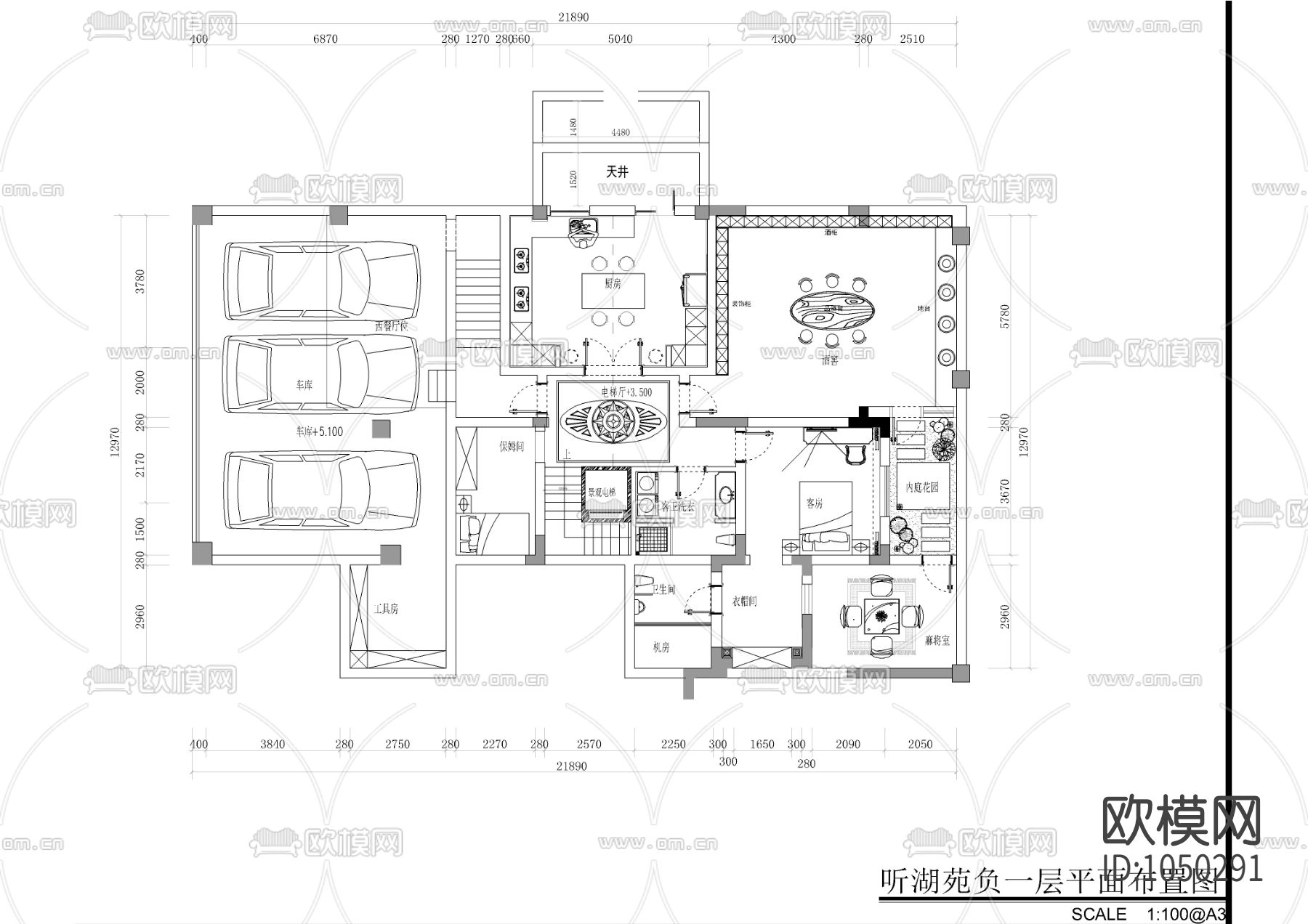 别墅洋房施工图和深化下载（渲染图5）