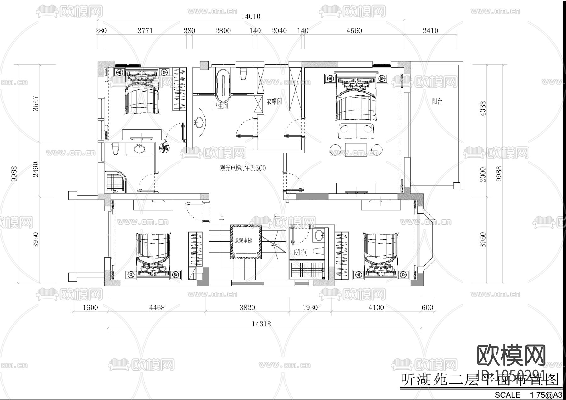 别墅洋房施工图和深化下载（渲染图7）
