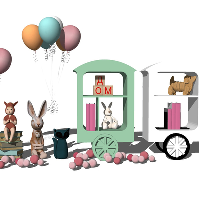  现代儿童玩具摆件su模型 