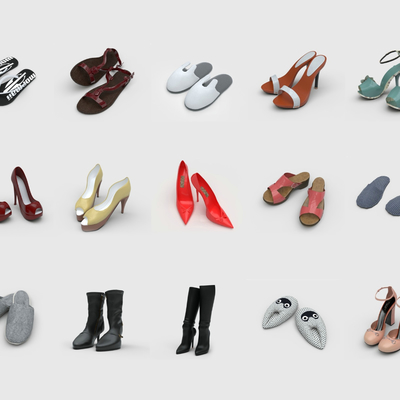  现代凉鞋高跟鞋su模型 