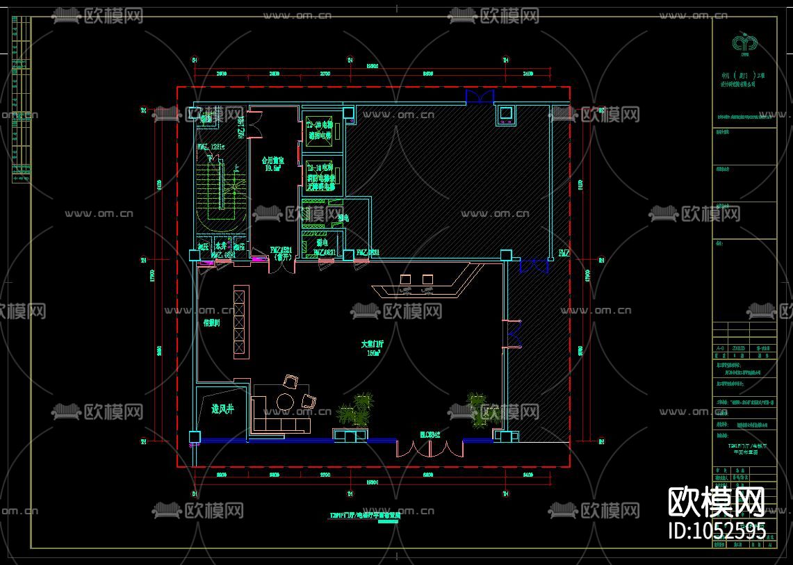 芯云谷大厦办公楼公共区域CAD施工图+效果图下载（渲染图7）