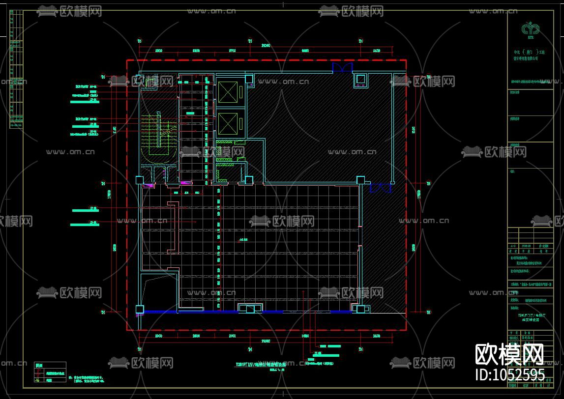 芯云谷大厦办公楼公共区域CAD施工图+效果图下载（渲染图6）