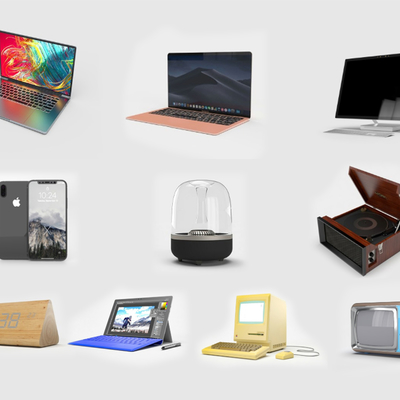  现代手提电脑手机su模型 