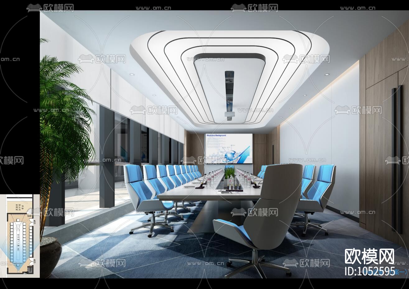 芯云谷大厦办公楼公共区域CAD施工图+效果图下载（渲染图2）