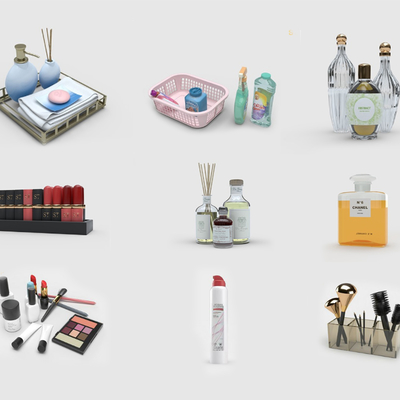  现代香水肥皂沐浴露su模型 