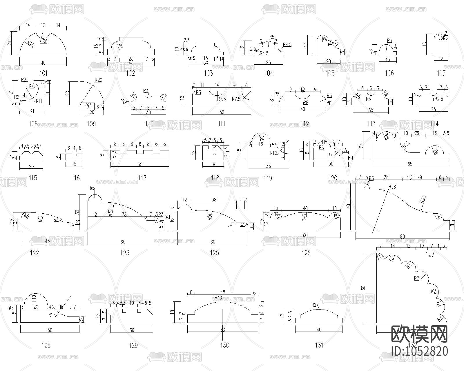 各种木线条造型下载（渲染图3）