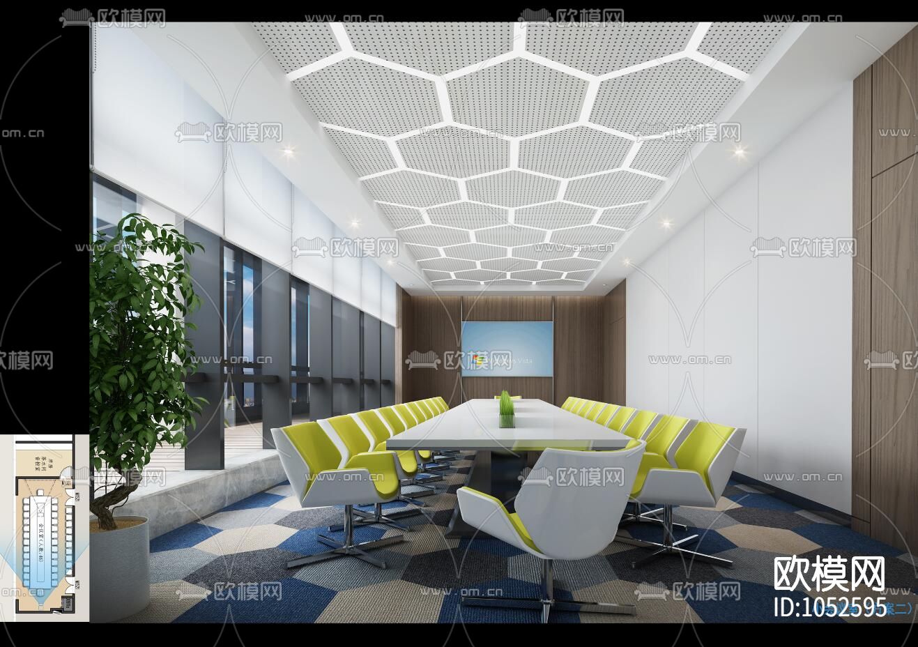 芯云谷大厦办公楼公共区域CAD施工图+效果图下载（渲染图3）