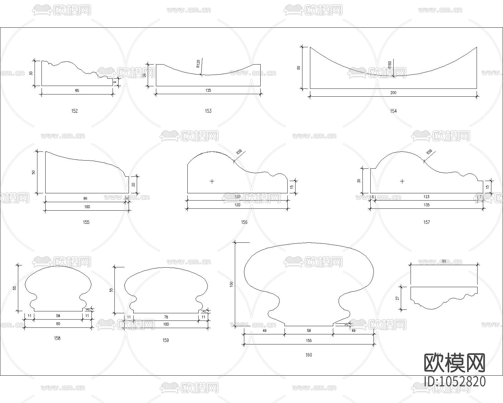 各种木线条造型下载（渲染图2）