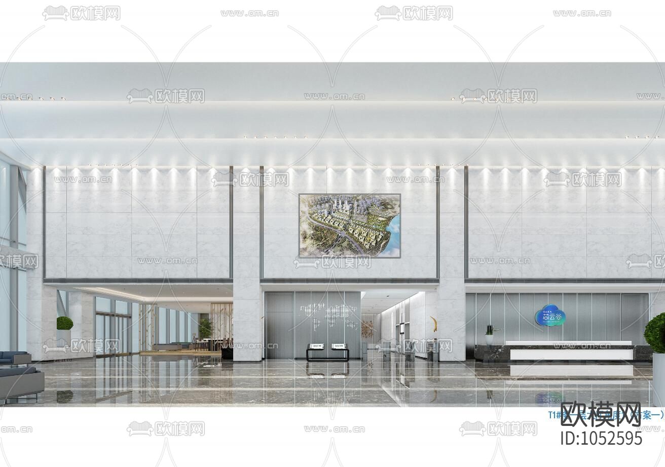 芯云谷大厦办公楼公共区域CAD施工图+效果图下载（渲染图4）