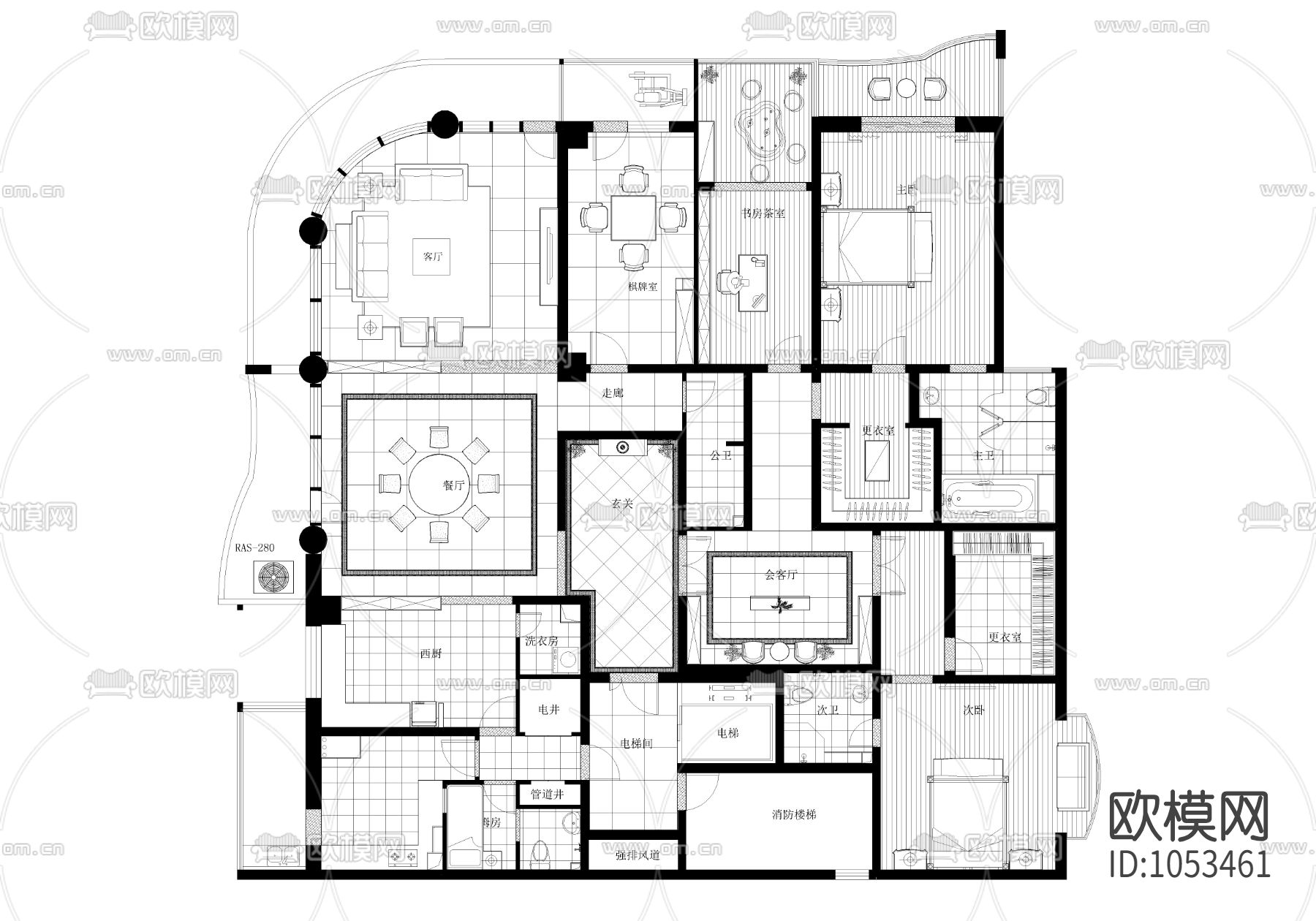 超大四居大平层平层布置下载