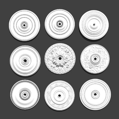  欧式雕花灯盘su模型 