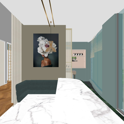  现代美甲店u模型 