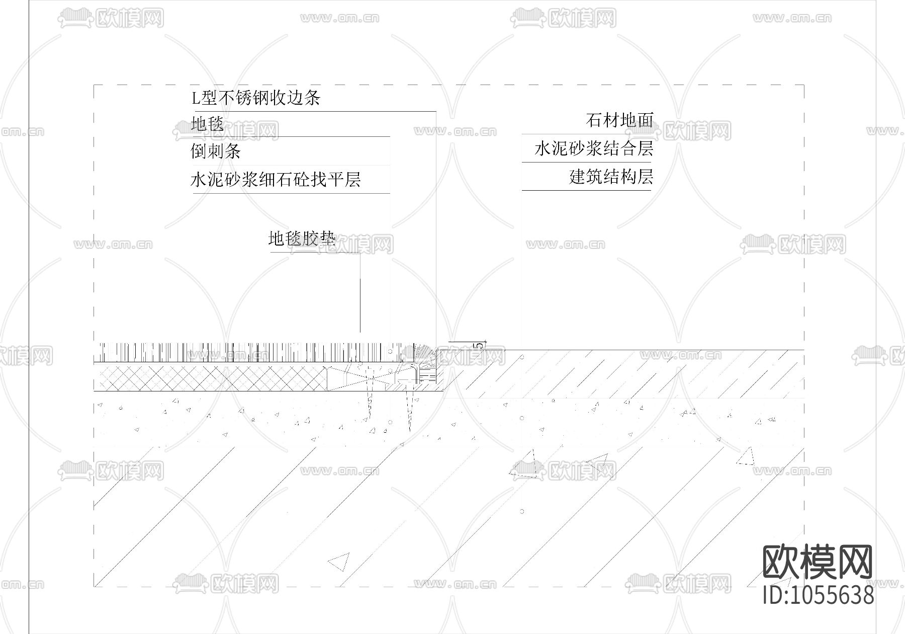 地毯石材地砖收口节点下载