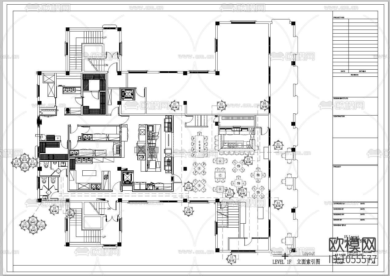 西餐厅CAD施工图（附效果图）