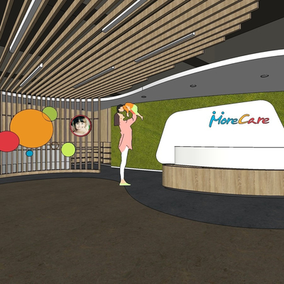  现代早教儿童培训中心su模型 