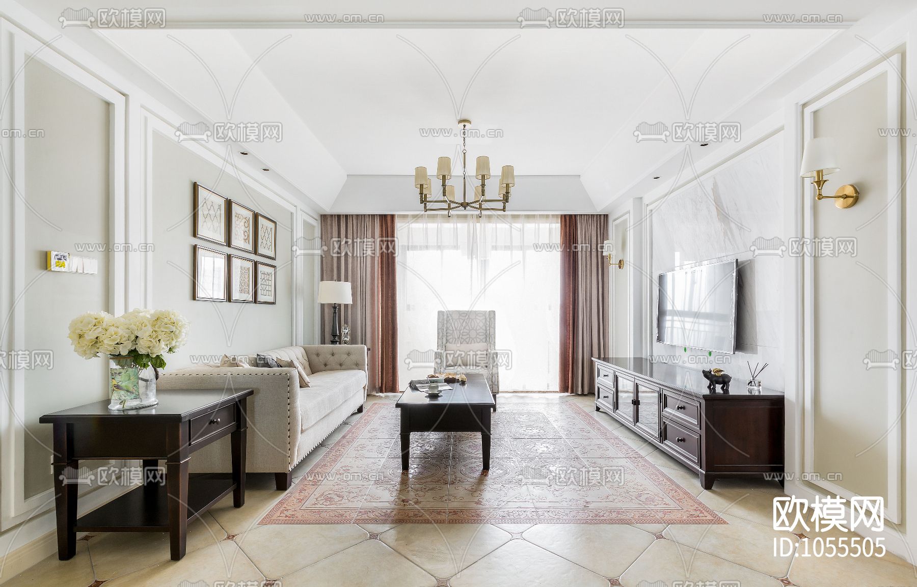 龙湖香醍漫步样板间施工图下载（渲染图7）