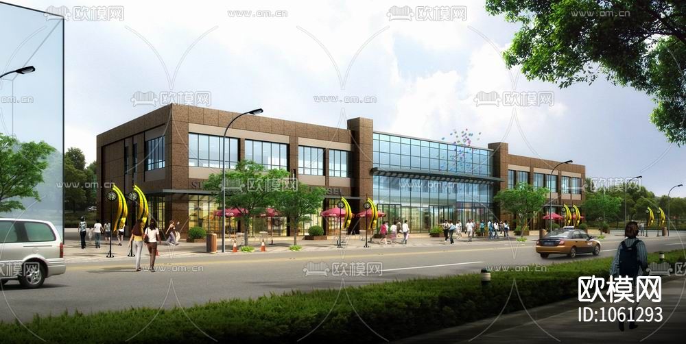 公建餐厅食堂CAD施工图（附SU模型）下载（渲染图7）