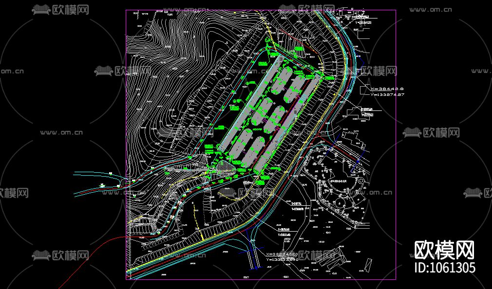 停车场CAD施工图（附效果图）下载（渲染图1）