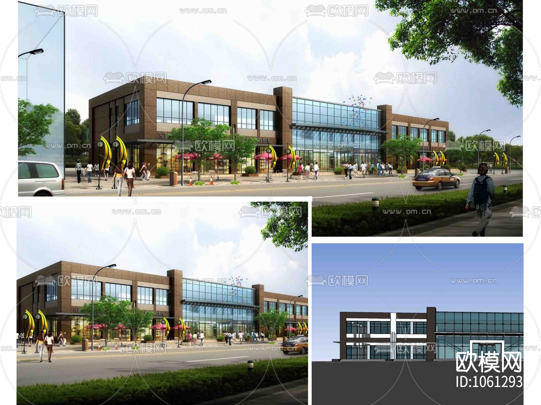 公建餐厅食堂CAD施工图（附SU模型）下载（渲染图9）