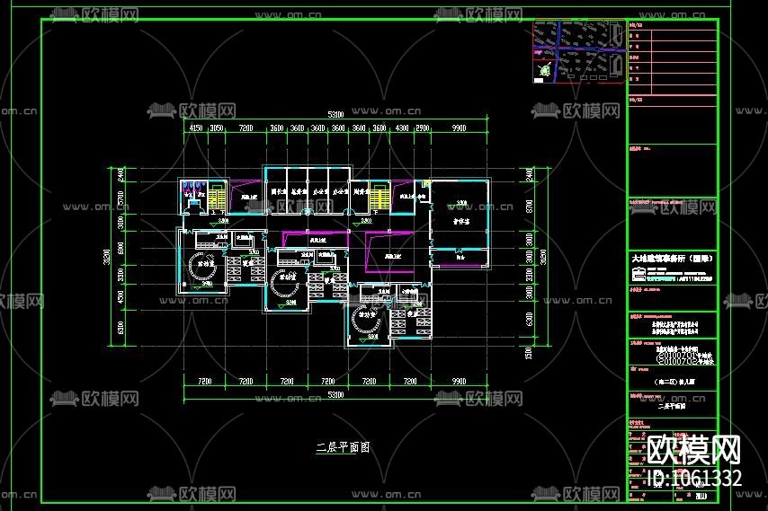 幼儿园建筑CAD施工图（附SU模型）下载（渲染图5）