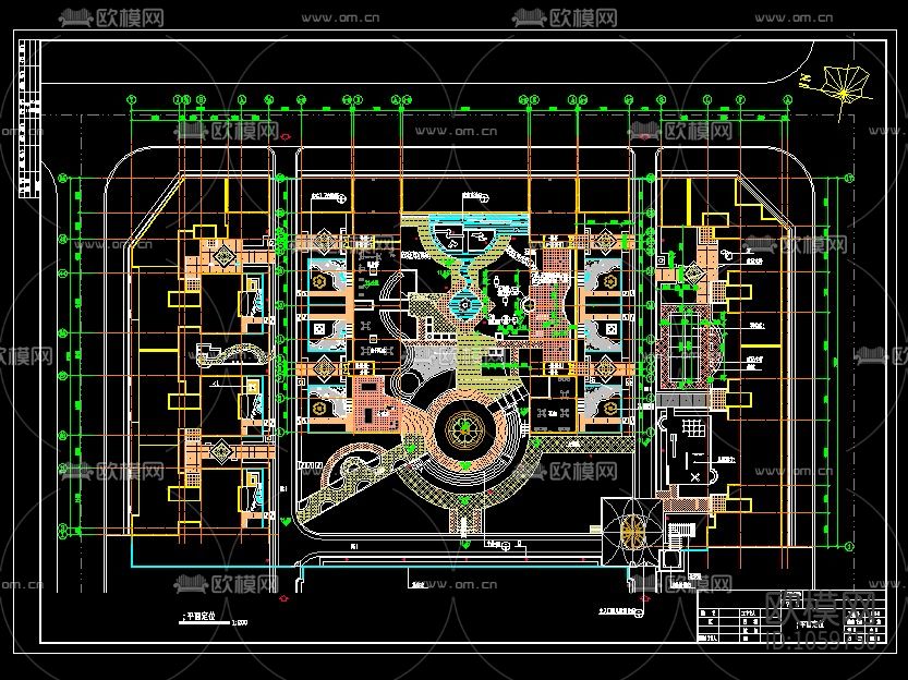 33套广场景观绿化设计CAD平面图下载（渲染图5）