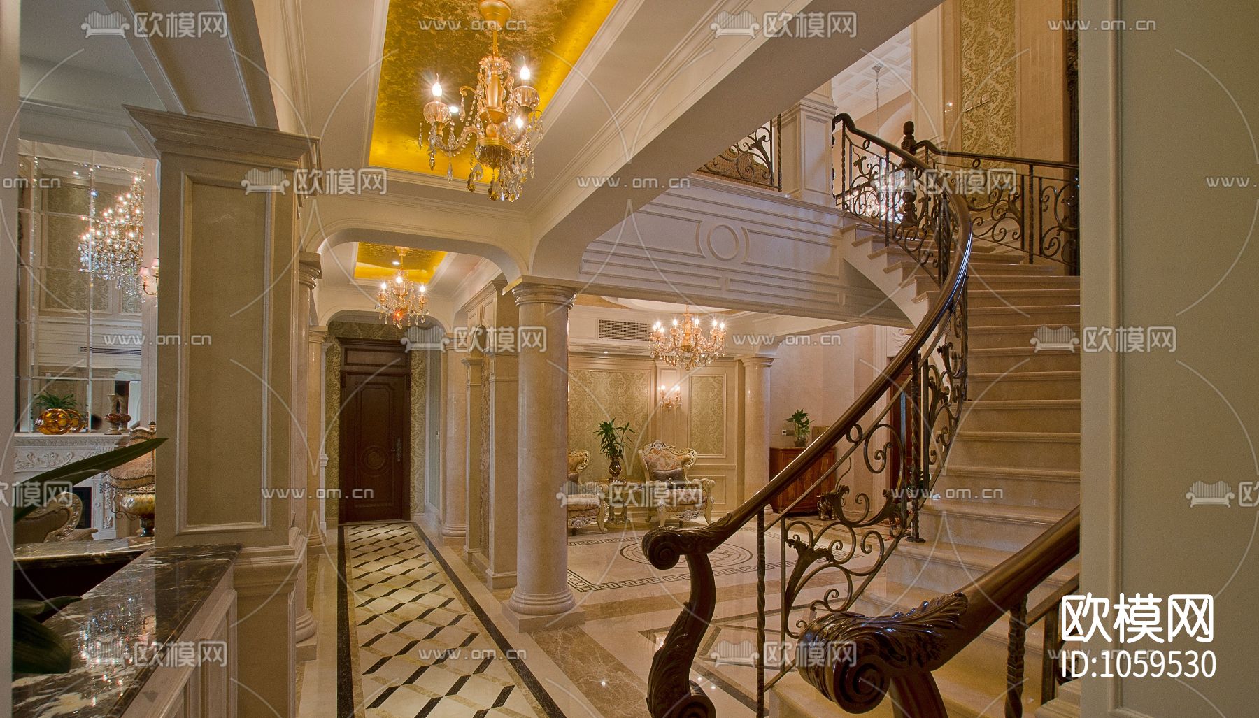 上海建德公馆家居CAD施工图下载（渲染图9）