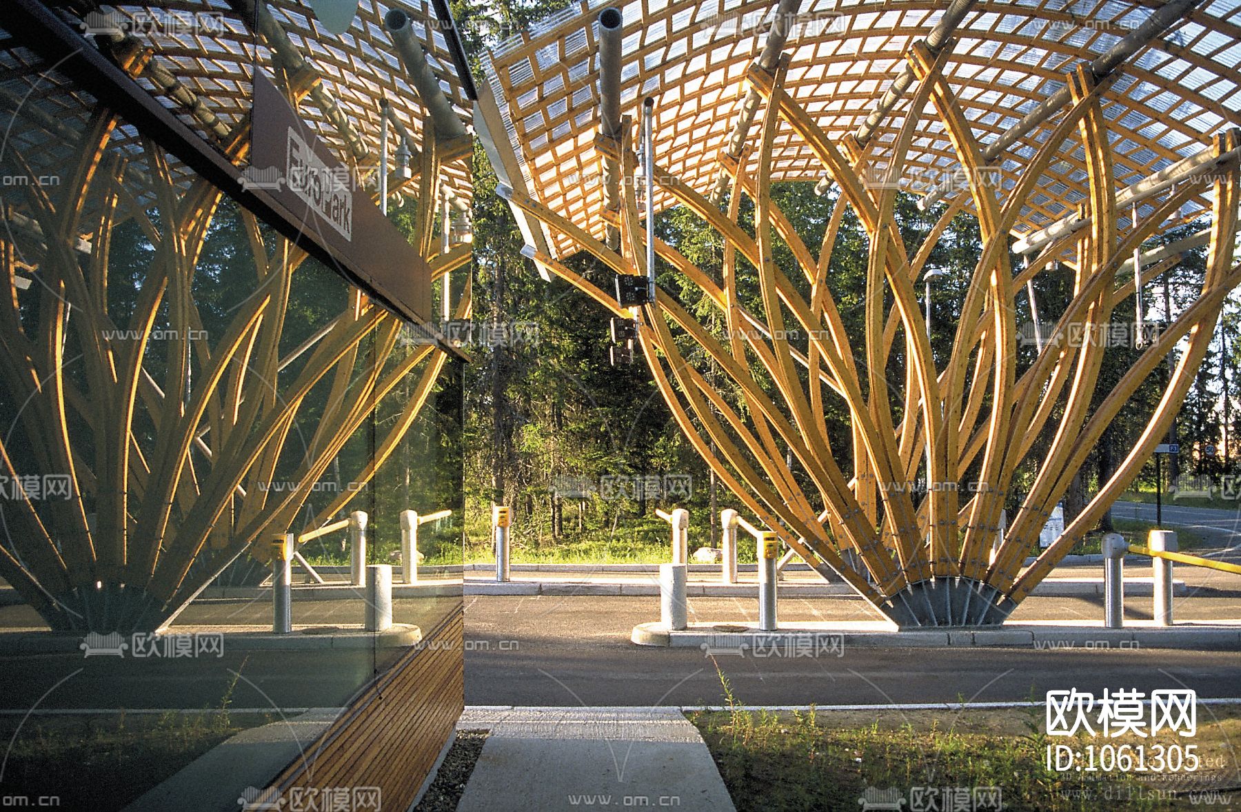 停车场CAD施工图（附效果图）下载（渲染图10）