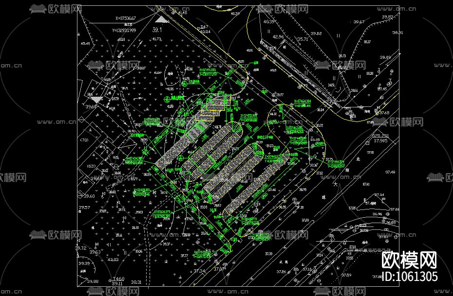 停车场CAD施工图（附效果图）下载（渲染图3）