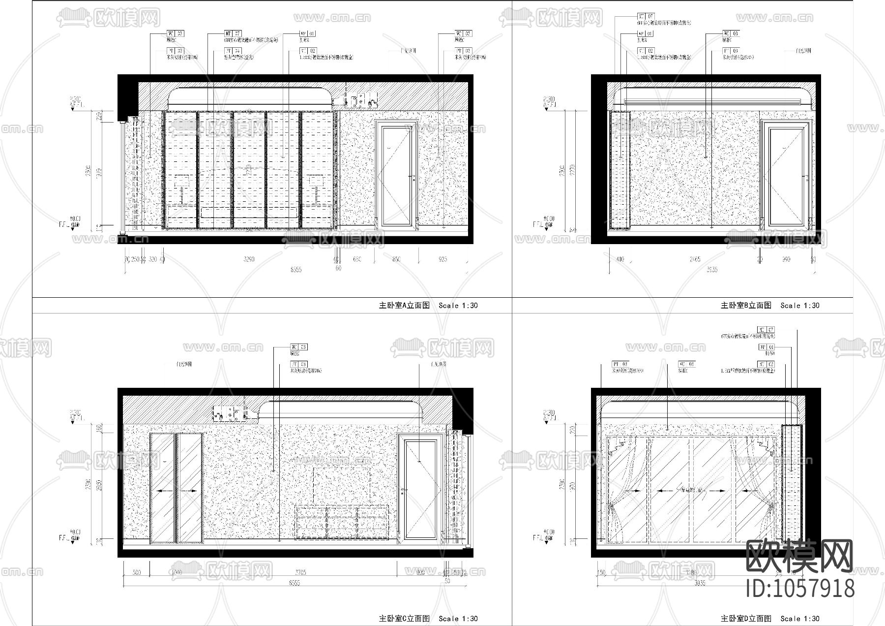 上海东樱C-2样板房室内装修施工图