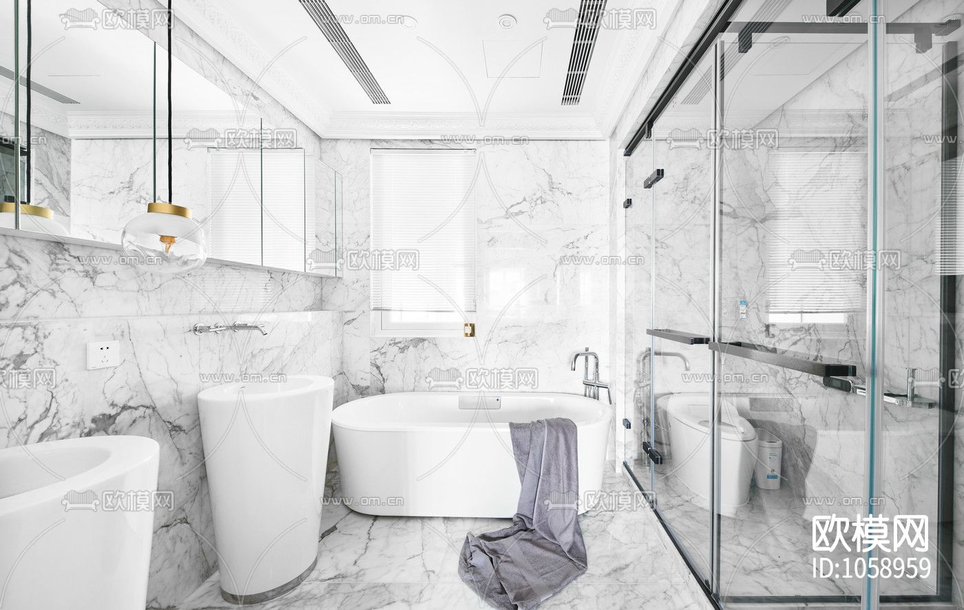 现代私宅设计施工图下载（渲染图3）