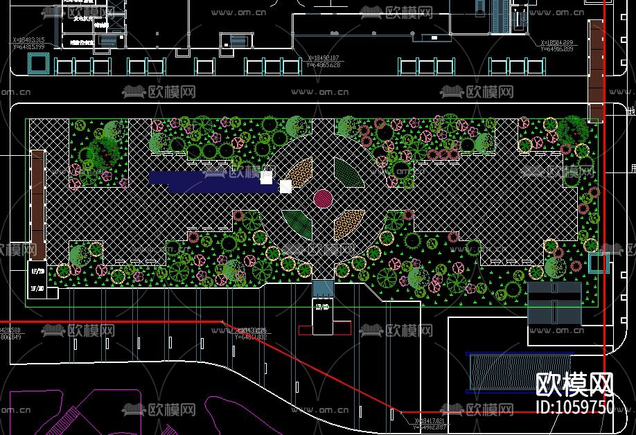33套广场景观绿化设计CAD平面图下载（渲染图4）