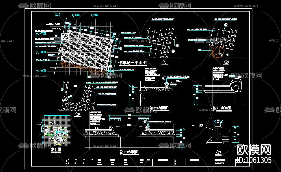停车场CAD施工图（附效果图）下载（渲染图5）