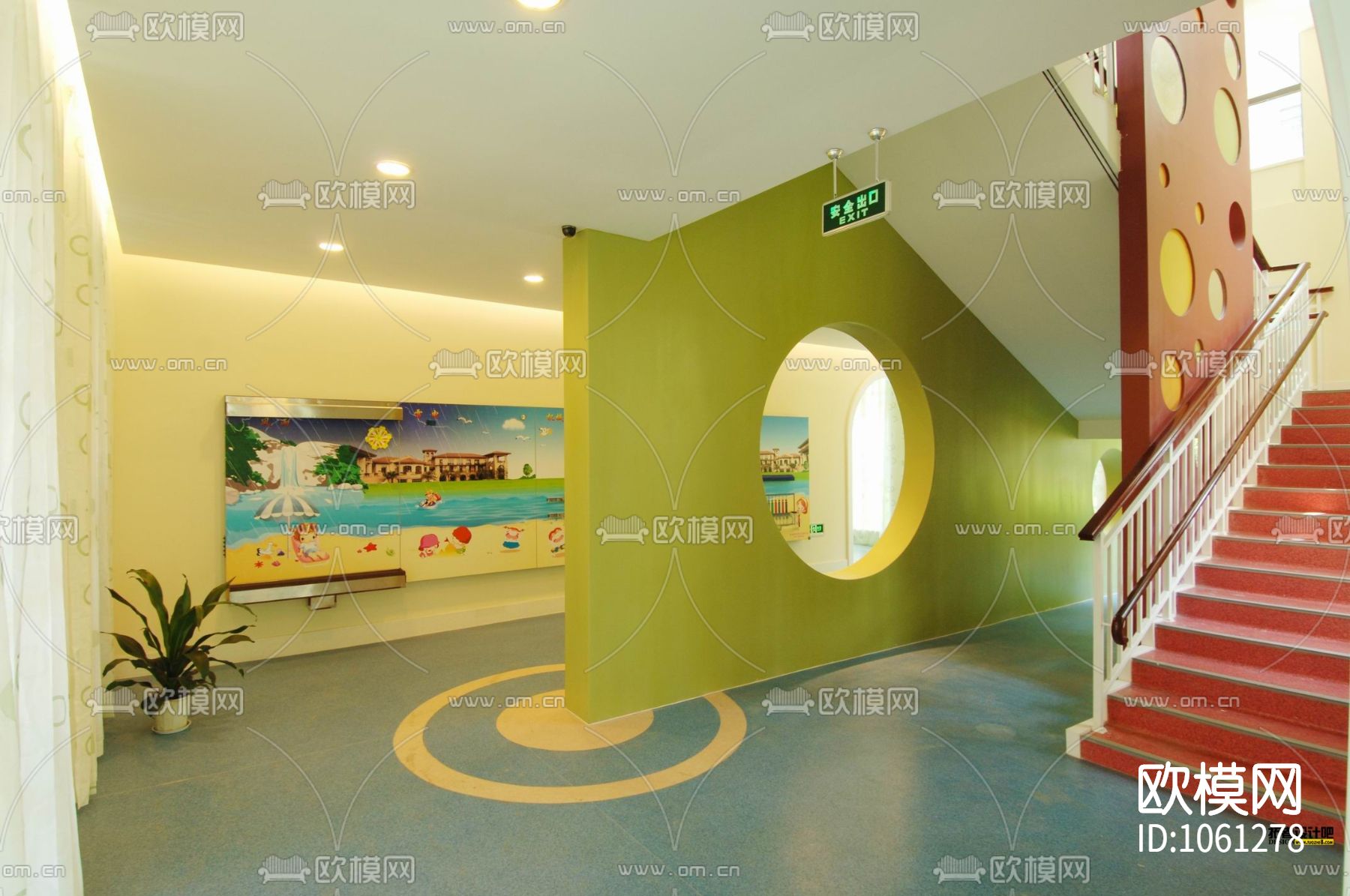 16套幼儿园室内CAD施工图效果图下载（渲染图10）