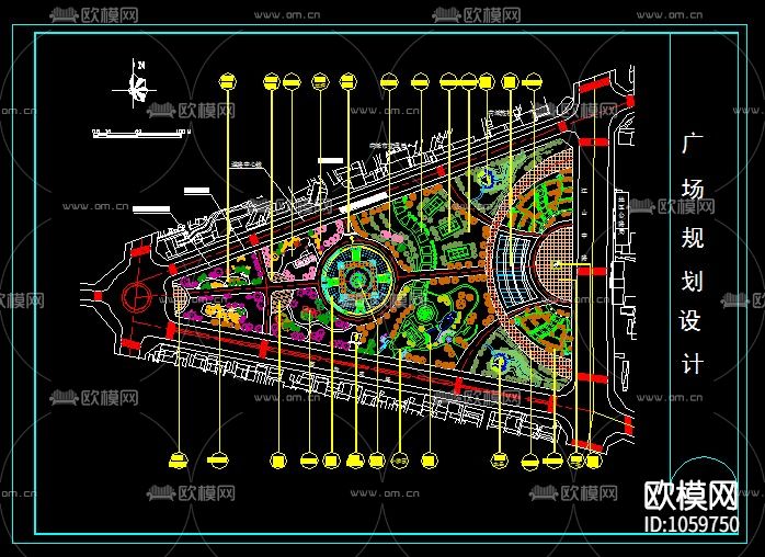 33套广场景观绿化设计CAD平面图下载（渲染图7）