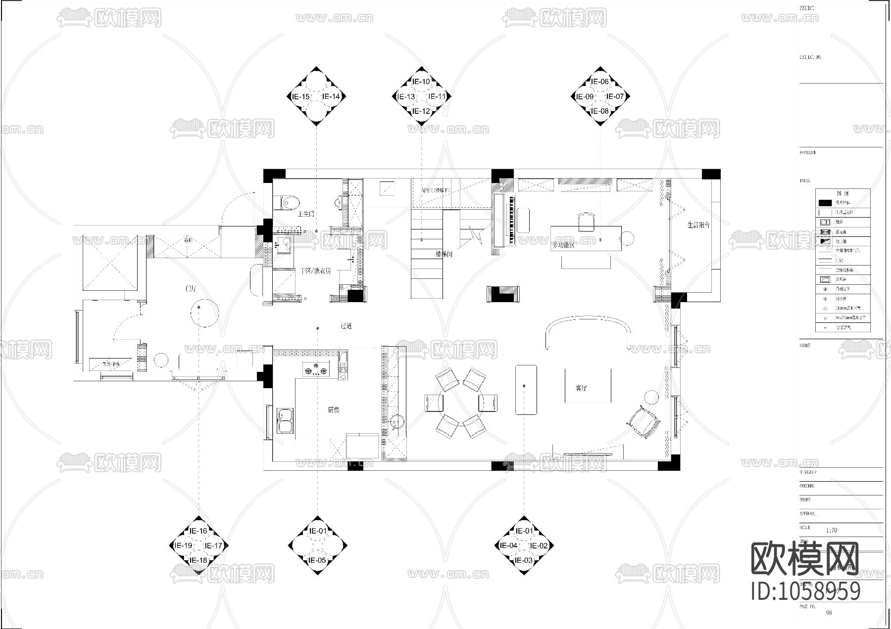 现代私宅设计施工图下载（渲染图4）