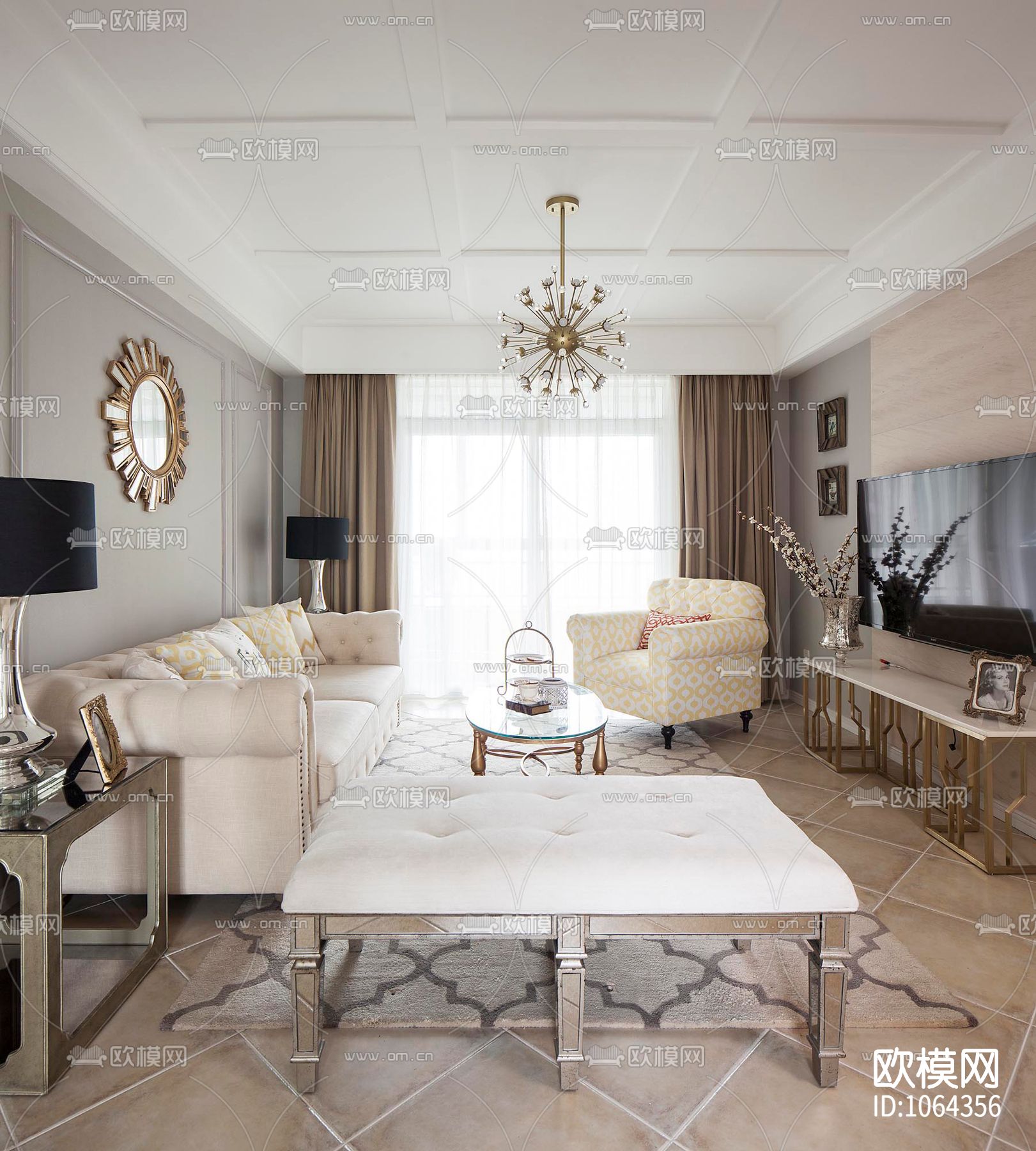 保利心语花园样板间CAD施工图下载（渲染图1）