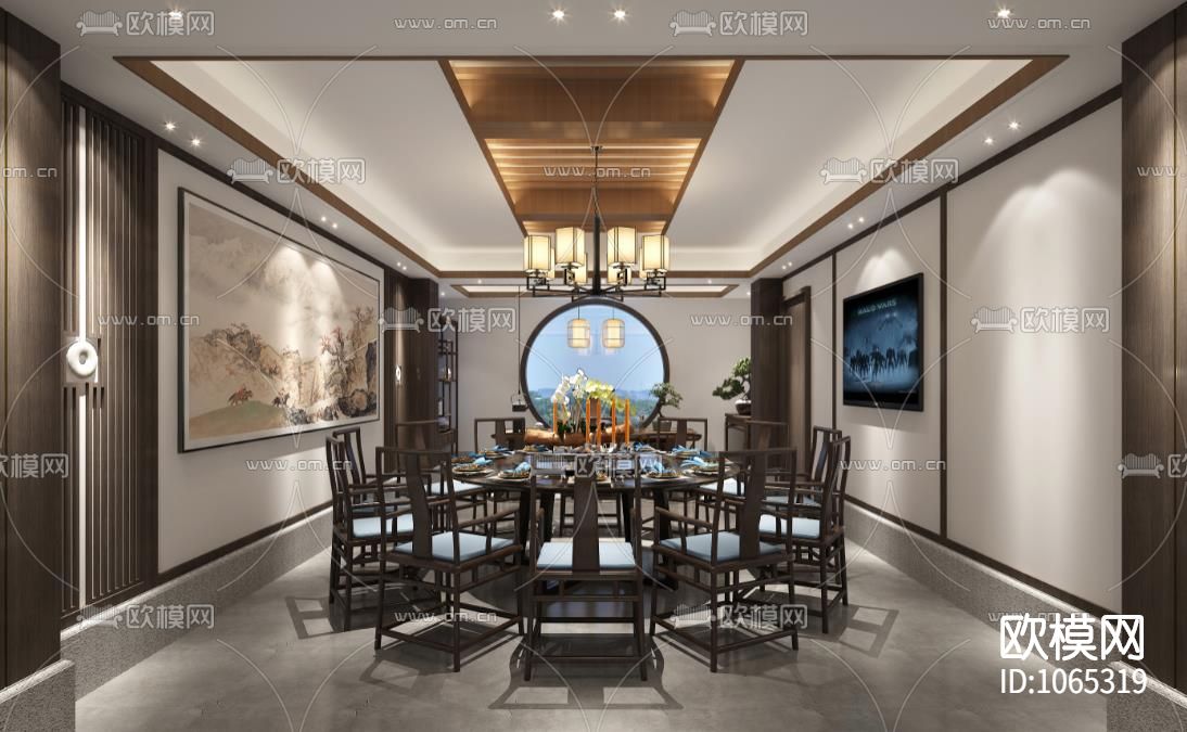 新中式餐厅下载（渲染图1）