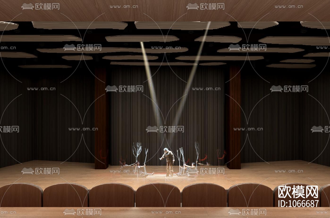 天际音乐厅项目CAD施工图+效果图下载（渲染图1）