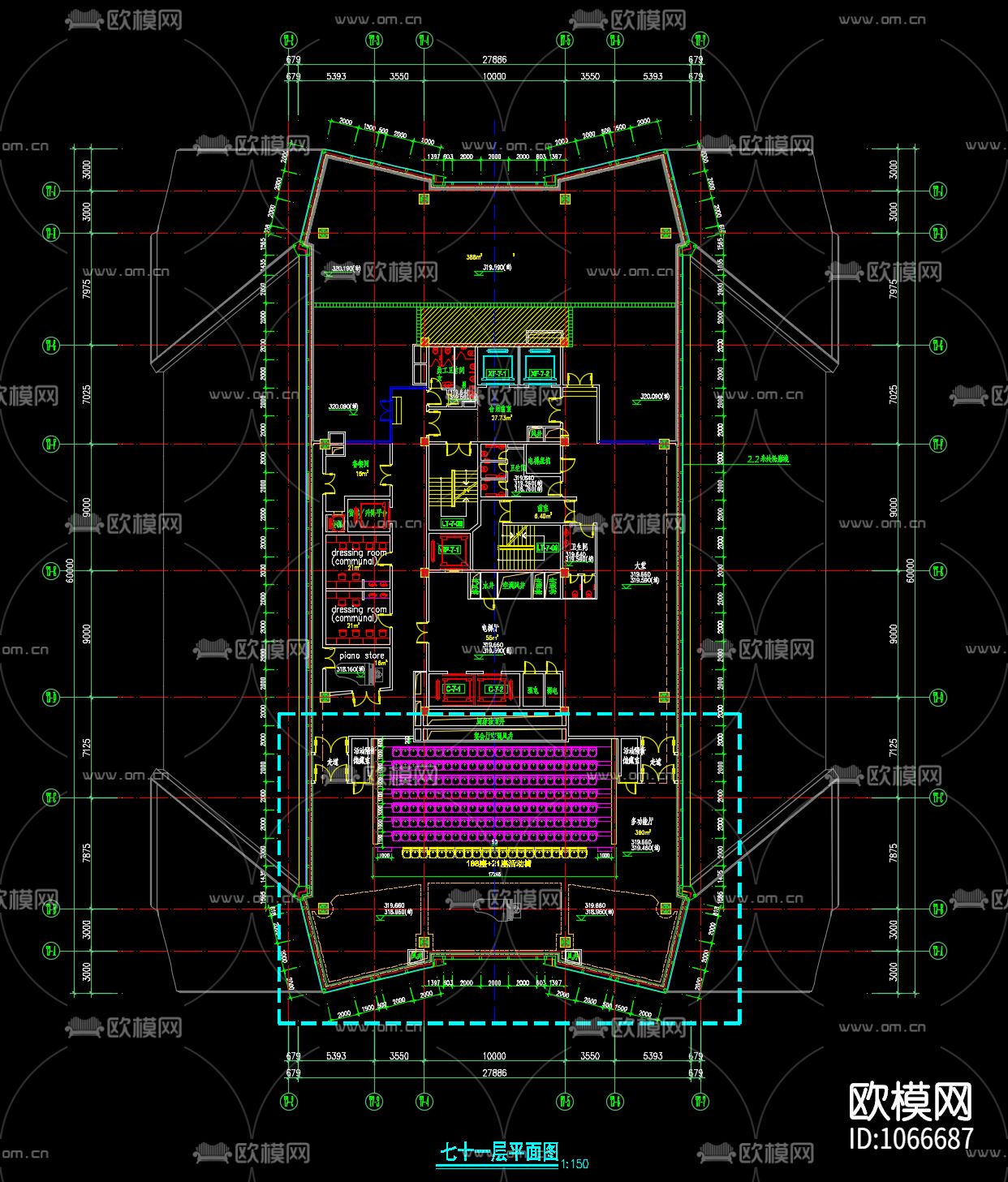 天际音乐厅项目CAD施工图+效果图下载（渲染图4）