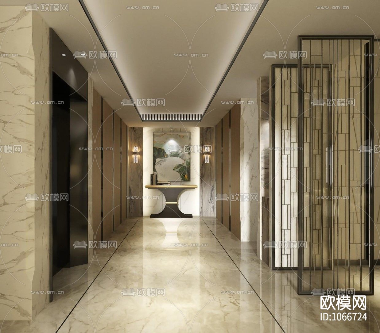 福州百督府别墅新中式CAD施工图+效果图下载（渲染图4）