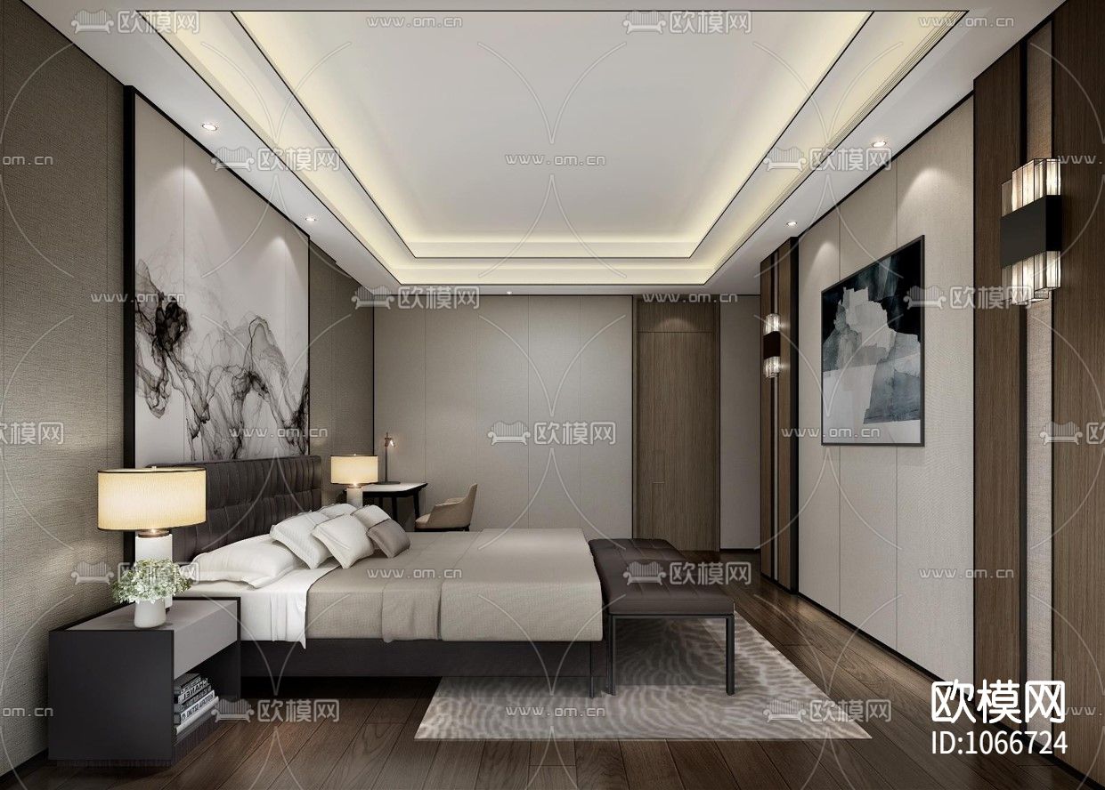 福州百督府别墅新中式CAD施工图+效果图下载（渲染图2）