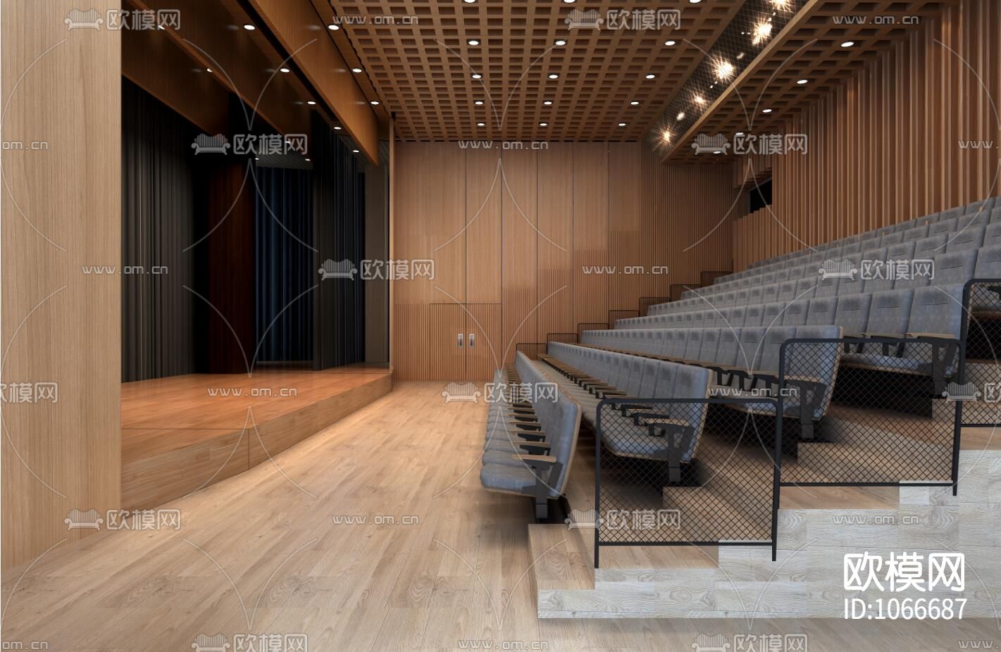 天际音乐厅项目CAD施工图+效果图下载（渲染图3）