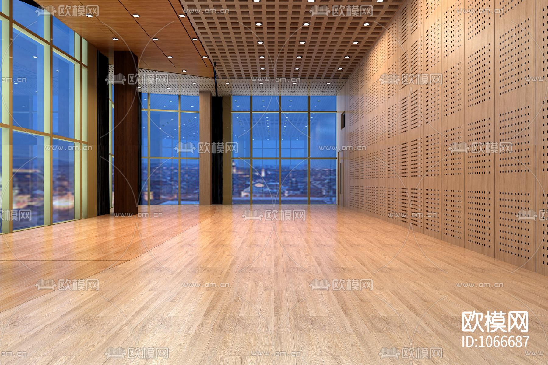 天际音乐厅项目CAD施工图+效果图下载（渲染图2）